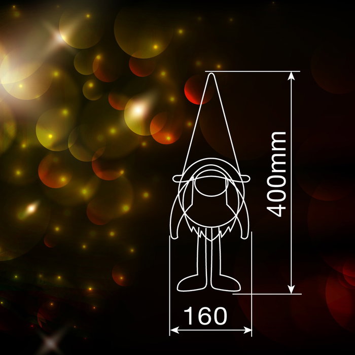 GSC Evolution Gnome de Noël LED Kazbo 40cm Rouge et Gris GSC Evolution Gnome de Noël LED Kazbo 40cm Rouge et Gris