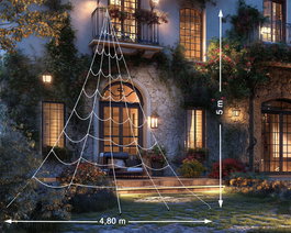 Décoration Toile d'Araignée Blanche 5 x 4,8 m Pour Halloween - Idéal pour Maison Hantée et Fêtes Effrayantes