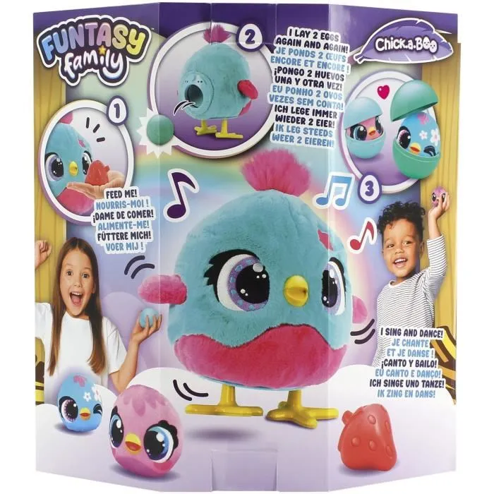 Jumbo Chick-A-Boo - Peluche interactive Funtasy Family avec sons et danse, pond des œufs, pour enfants dès 3 ans Jumbo Chick-A-Boo - Peluche interactive Funtasy Family avec sons et danse, pond des œufs, pour enfants dès 3 ans