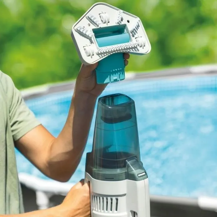 Intex Nettoyeur à batterie ZR200 - Aspirateur pour piscines hors-sol et PureSpa avec 2 têtes de brosse interchangeables, recharge USB et arrêt automatique
