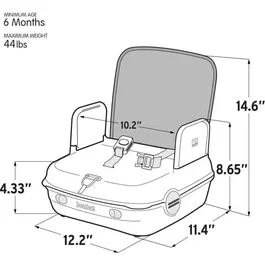 Benbat - Réhausseur portable pour bébé, lavable et pliable, harnais de sécurité réglable, pour table à manger - Gris