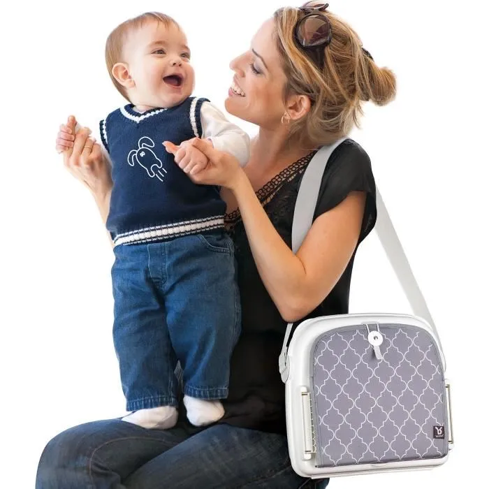 Benbat - Réhausseur portable pour bébé, lavable et pliable, harnais de sécurité réglable, pour table à manger - Gris