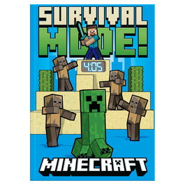 KIDS LICENSING Carnet avec horloge LED Minecraft - 28x25x2 cm