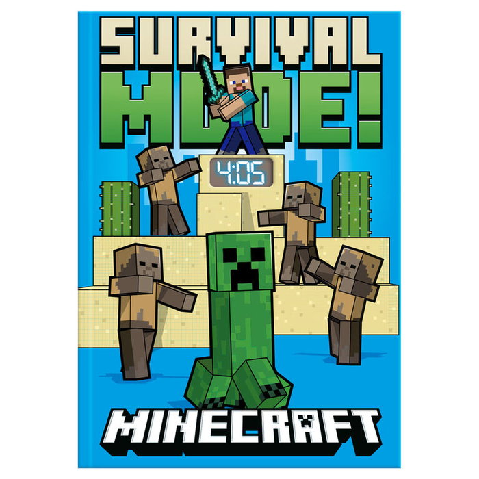 KIDS LICENSING Carnet avec horloge LED Minecraft - 28x25x2 cm KIDS LICENSING Carnet avec horloge LED Minecraft - 28x25x2 cm