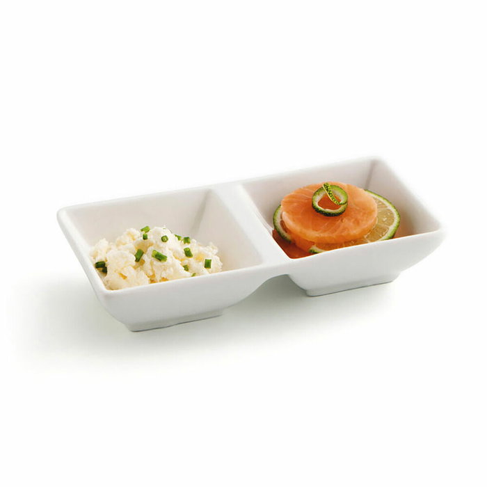 Quid Assiette Double Porcelaine Select Blanche 15x7 cm (12 Unités) Micro-ondable Lave-vaisselle