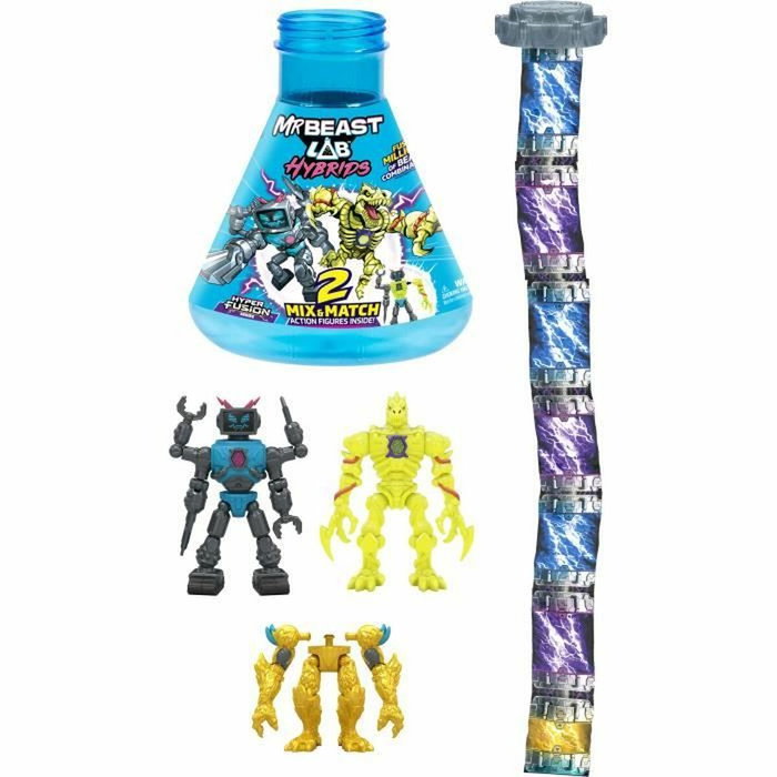 MrBeast Lab Pack de 2 figurines hybrides Mix & Match - Dragon Doré