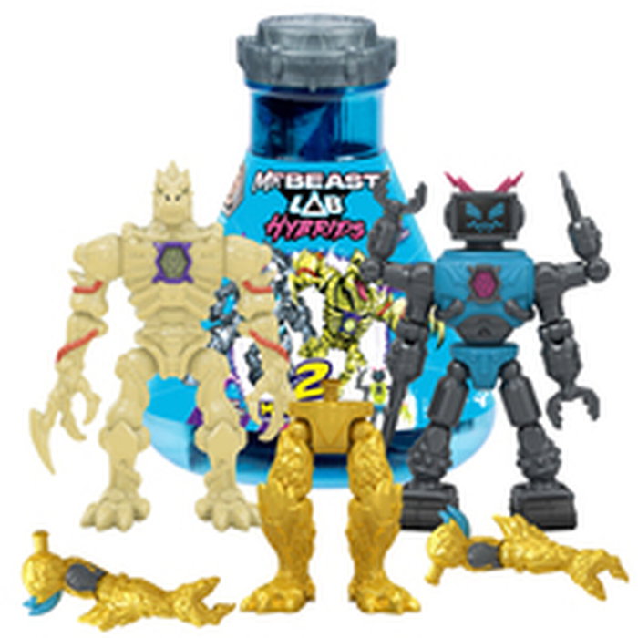 MrBeast Lab Pack de 2 figurines hybrides Mix & Match - Dragon Doré