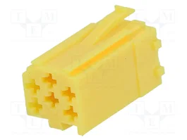 4CARMEDIA Boîtier de connecteur mini ISO fiche mâle 6 broches jaune