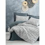BigBuy Home Parure de couette en coton renforcé Anthracite, Blanc et Gris, 220 x 240 cm