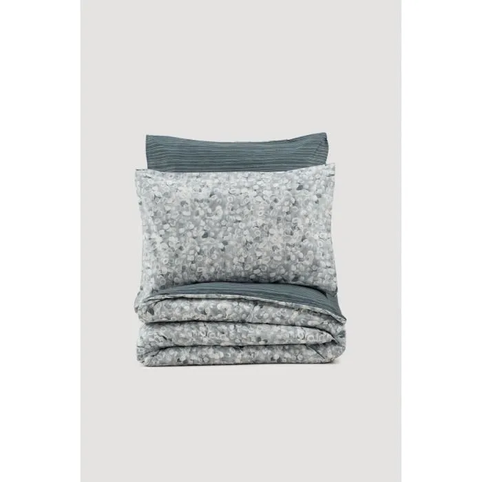 Parure de lit King, 1 housse de couette 240 x 220 cm + 2 taies d'oreiller 60 x 60 cm, en 100% coton renforcé 115 g/m2, couleur Anthracite