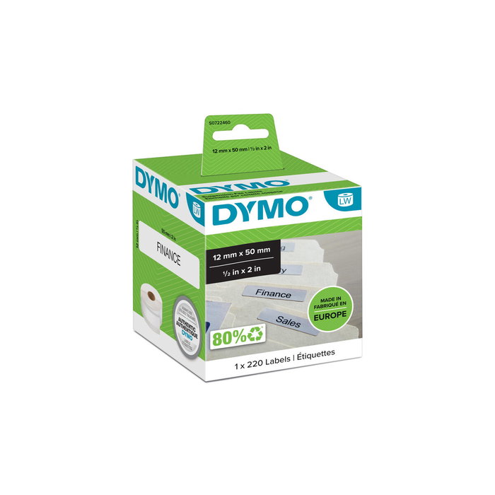 Dymo 99017 Étiquettes pour dossiers suspendus 12 mm x 50 mm