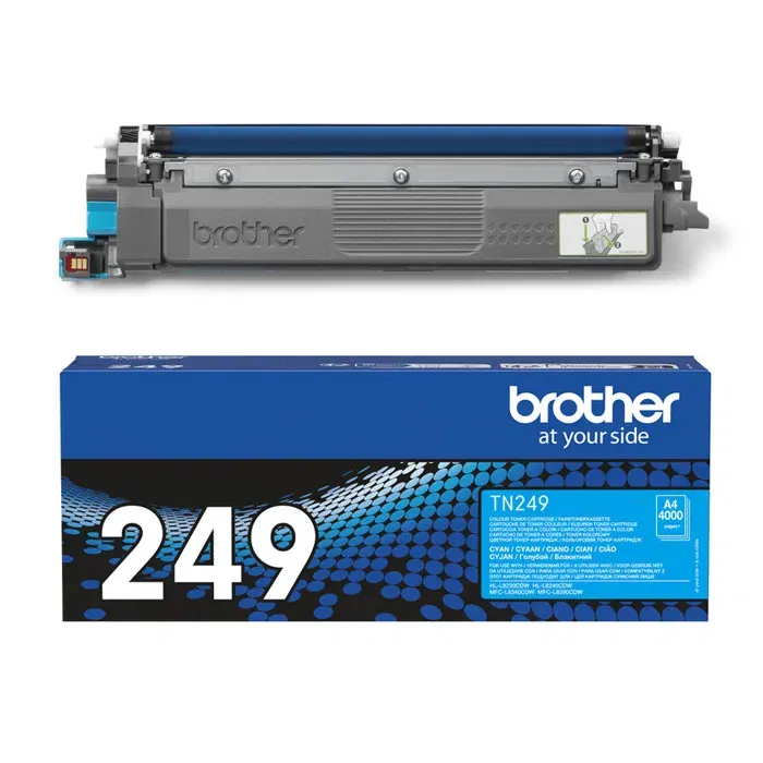 Brother TN249C - Toner Cyan Très Haute Capacité 4000 pages - Compatible HL-L8230CDW, HL-L8240CDW, MFC-L8340CDW, MFC-L8390CDW