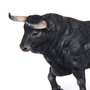 Deqube Figurine de Collection Toro Bravo Noir Zaino au Trot, Réplique Animale Détaillée en Résine Peinte à la Main - Licence Collecta