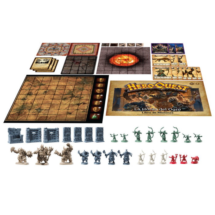 HASBRO - Extension jeu de plateau HeroQuest La Horde de l'Ogre Version espagnol - Pour 2 à 5 joueurs - À partir de 14 ans HASBRO - Extension jeu de plateau HeroQuest La Horde de l'Ogre Version espagnol - Pour 2 à 5 joueurs - À partir de 14 ans