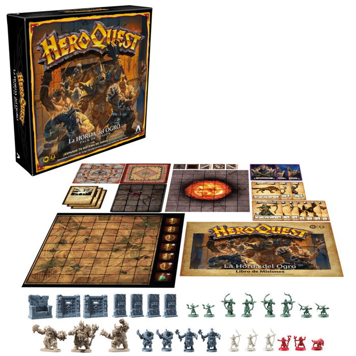 HASBRO - Extension jeu de plateau HeroQuest La Horde de l'Ogre Version espagnol - Pour 2 à 5 joueurs - À partir de 14 ans HASBRO - Extension jeu de plateau HeroQuest La Horde de l'Ogre Version espagnol - Pour 2 à 5 joueurs - À partir de 14 ans