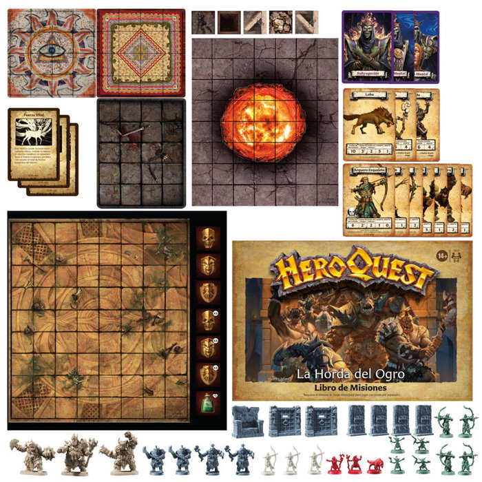 HASBRO - Extension jeu de plateau HeroQuest La Horde de l'Ogre Version espagnol - Pour 2 à 5 joueurs - À partir de 14 ans HASBRO - Extension jeu de plateau HeroQuest La Horde de l'Ogre Version espagnol - Pour 2 à 5 joueurs - À partir de 14 ans