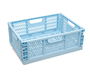 KioKids - Caisse de rangement pliable bleue, 40 x 30 x 15 cm, en polypropylène, apilable