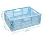 KioKids - Caisse de rangement pliable bleue, 40 x 30 x 15 cm, en polypropylène, apilable