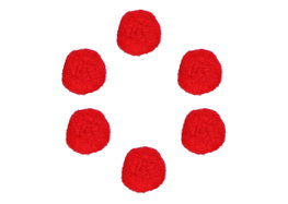 Innspiro Pompons en polypropylène rouges 25 mm, 50 unités