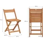 SAVANA - Ensemble de jardin en bois d'acacia certifié FSC - Table bistrot carrée 60x60 cm et 2 chaises pliantes - Set 2 personnes