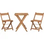 SAVANA - Ensemble de jardin en bois d'acacia certifié FSC - Table bistrot carrée 60x60 cm et 2 chaises pliantes - Set 2 personnes