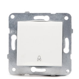 Panasonic Bouton Poussoir Blanc avec Cadre Métallique et Symbole Cloche