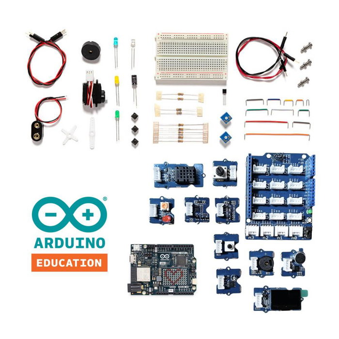 Arduino UNO R4 Wifi Innovators Bundle IoT AI - Kit de démarrage avec 28 leçons, shield Grove et modules