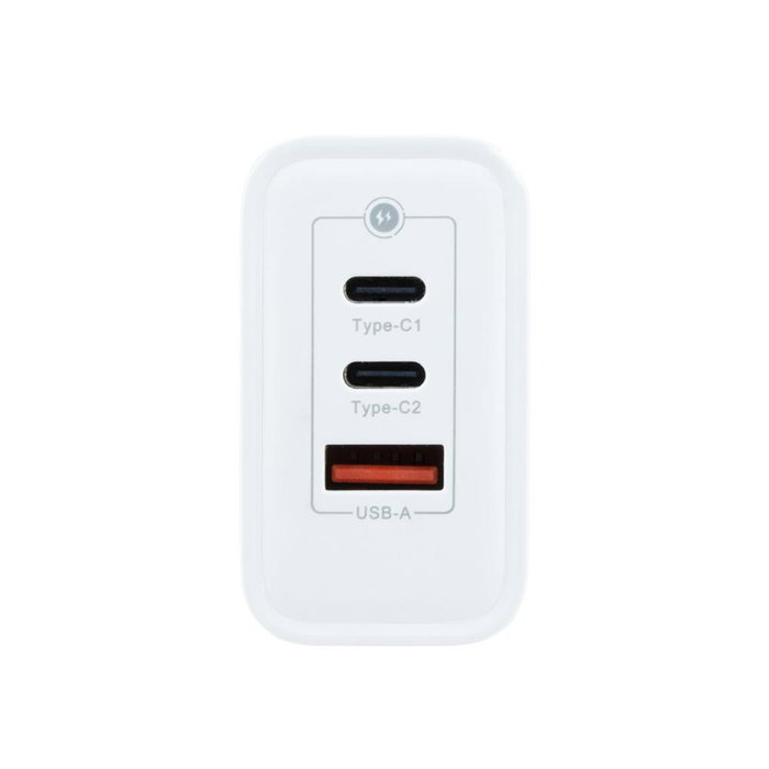 Coolbox Chargeur mural USB 65W GaN 2x USB-C + 1x USB-A Prise rapide pour smartphones et tablettes