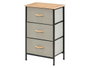 GIFTDECOR Meuble 3 tiroirs gris, bois et noir