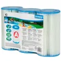 Intex Lot de 3 cartouches de filtration Type A - Filtre à fibre Dacron - Compatible purificateurs 2 m³/h, 3,8 m³/h, 5,7 m³/h - Faciles à nettoyer