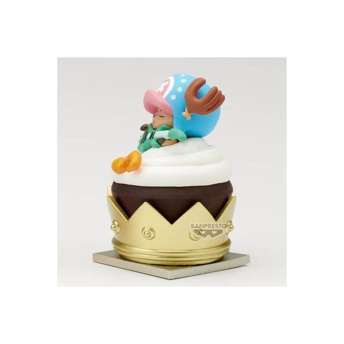 Banpresto One Piece Paldolce Collection Figurine Tony Tony Chopper assis sur un gâteau 6 cm PVC