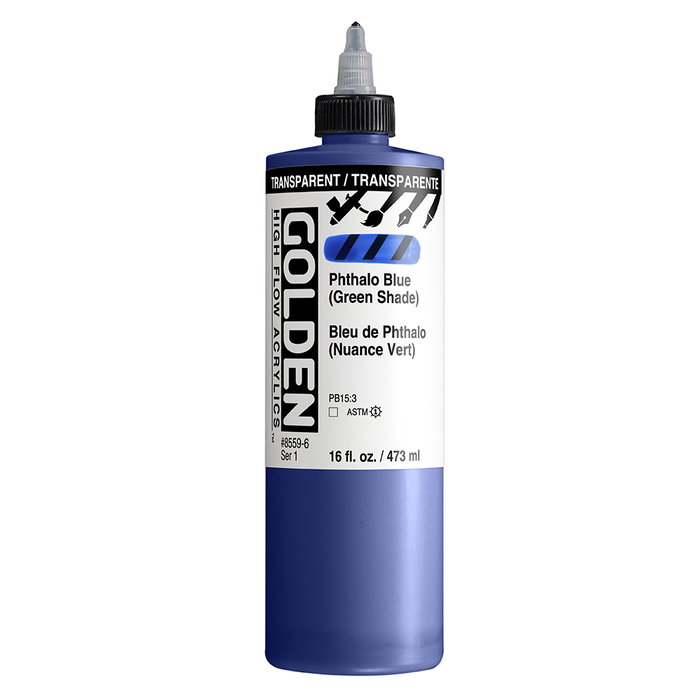 Golden Peinture Acrylique High Flow Transparente Thalo Blue (Green) Golden Peinture Acrylique High Flow Transparente Thalo Blue (Green)