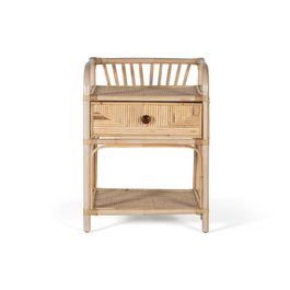 GINER Y COLOMER - Table de chevet en rotin naturel - 50 cm de longueur, 40 cm de largeur, 65 cm de hauteur - Mobilier de chambre