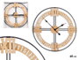 Giftdecor Horloge Murale Minutero 60x60x5 cm Métal et Bois MDF Noir (Set de 4)
