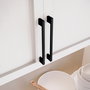 Emuca Lot de 5 poignées pour meubles Montréal, L160mm, entraxe 128mm, Zamak, Peint en noir