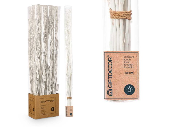 GIFTDECOR Bouquet de Branches Blanc 30 LEDS 120cm