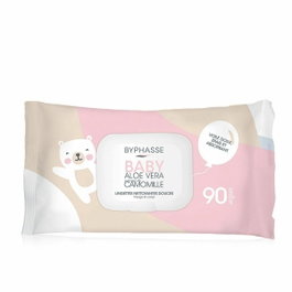 Byphasse Lingettes Nettoyantes Bébé Aloe Vera et Camomille, 90 unités