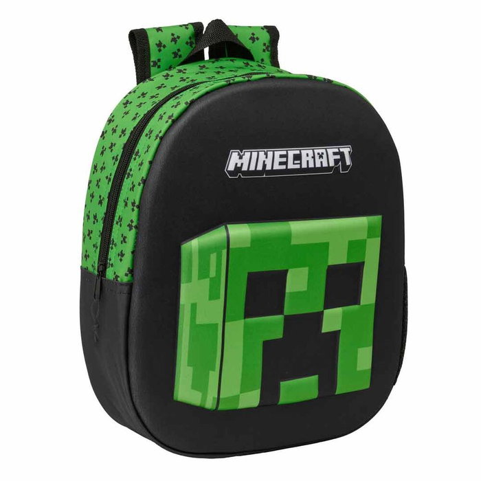 SAFTA Mochila 3D Minecraft 33cm avec port-bouteille, housses d'épaules rembourrées, poche à carte d'identité et poignée de transport SAFTA Mochila 3D Minecraft 33cm avec port-bouteille, housses d'épaules rembourrées, poche à carte d'identité et poignée de transport