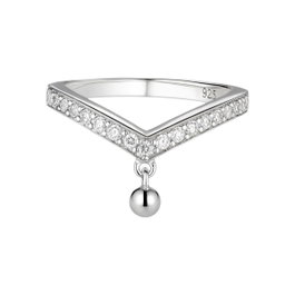 Diamonfire Anneau en Argent de loi Forme V avec Zirconia