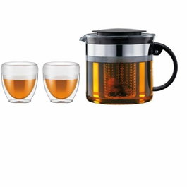 Bodum Bistro Set Théière filtre 1,0 l et 2 gobelets 0,25 l