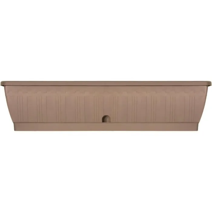 Garden Id Jardinière 80 cm Terraflor - Récupérateur d'eau / Auto-arrosage, Polypropylène Recyclé, 28 Litres, Stable, Durable, Design Classique - Taupe Garden Id Jardinière 80 cm Terraflor - Récupérateur d'eau / Auto-arrosage, Polypropylène Recyclé, 28 Litres, Stable, Durable, Design Classique - Taupe