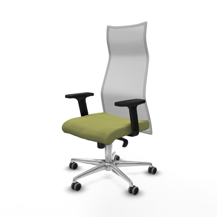 Piqueras y Crespo Chaise de bureau Albacete, mécanisme synchrone, Vert olive/Blanc