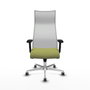 Piqueras y Crespo Chaise de bureau Albacete, mécanisme synchrone, Vert olive/Blanc