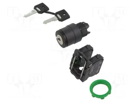 SCHNEIDER ELECTRIC Commutateur rotatif avec clé Harmony XB5, 22mm, 3 positions, 2 NO, noir