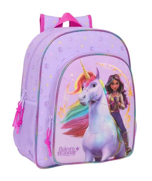 Safta Mochila Junior Adapt.Carro Unicorn Academy - Sac à dos cabas 32 x 38 x 12 cm pour enfant, dès 3 ans