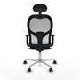 Piqueras y Crespo Chaise de Bureau avec Appui-tête 1D086N1 Blanc Vert pétrole