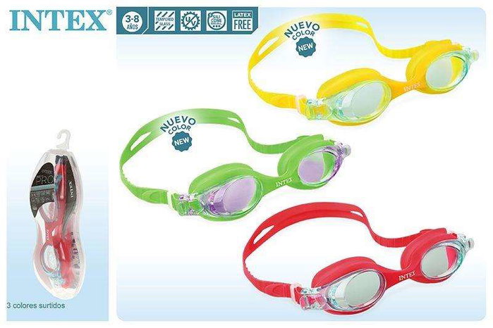 Intex Lunettes de natation en silicone pour enfants Pro Thema Goggles (3 à 8 ans) - Modèles assortis