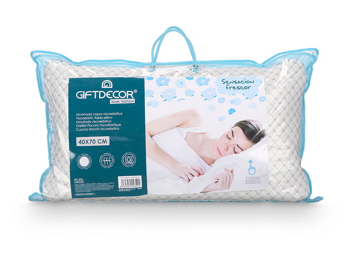 GIFTDECOR Oreiller à copeaux viscoélastiques rafraîchissants Blanco 40x70cm