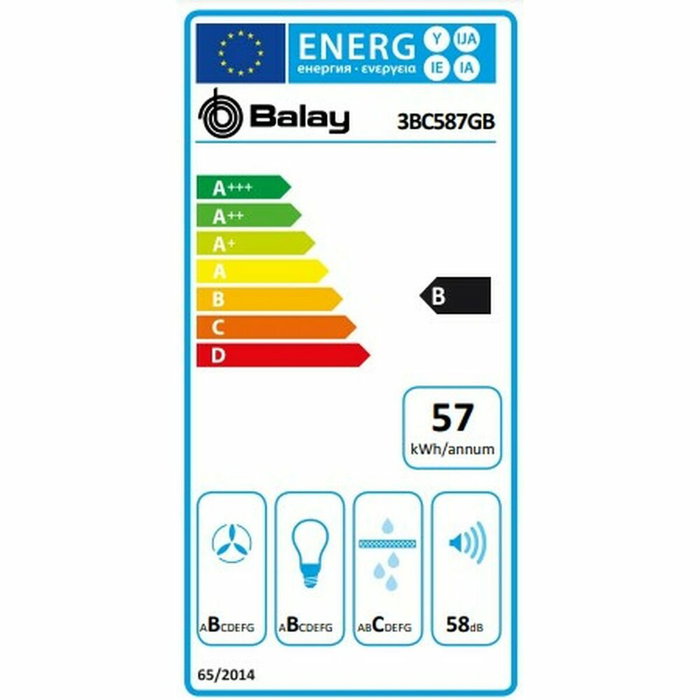Hotte standard Balay 1200044925 80 cm 680 m3/h Touch Control 56 dB Blanc Hotte standard Balay 1200044925 80 cm 680 m3/h Touch Control 56 dB Blanc
