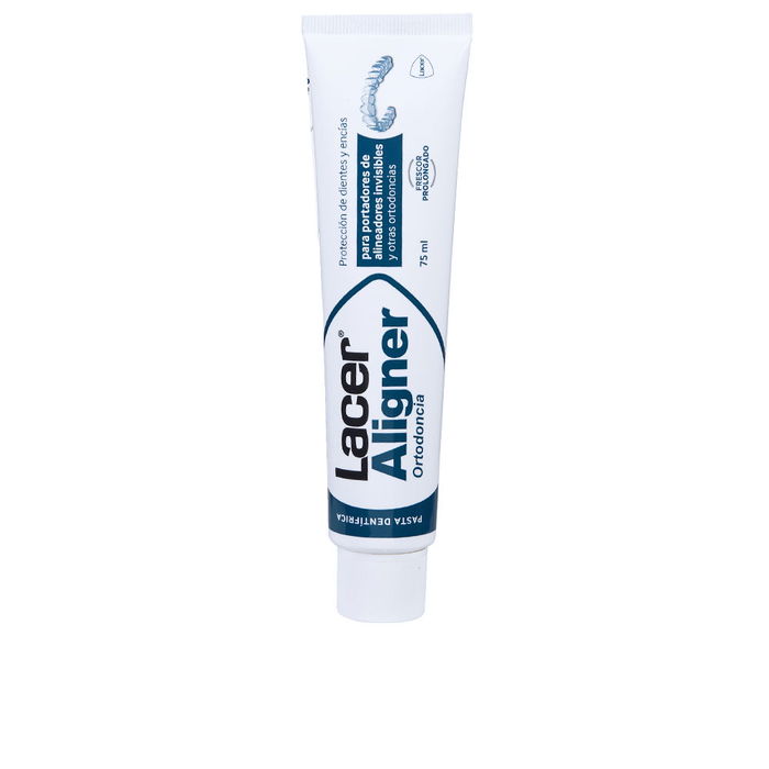 Lacer - Dentifrice ALIGNER pour aligneurs et appareils orthodontiques invisibles, 75 ml, Anti-caries, Saveur Menthe Lacer - Dentifrice ALIGNER pour aligneurs et appareils orthodontiques invisibles, 75 ml, Anti-caries, Saveur Menthe